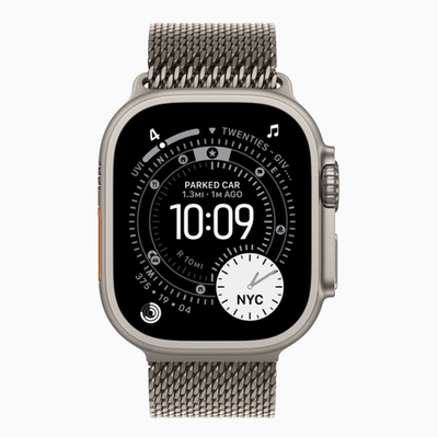 Часы Apple Watch Ultra 3 GPS + Cellular 49mm Natural Titanium Case, Milanese Loop (Natural Titanium) M