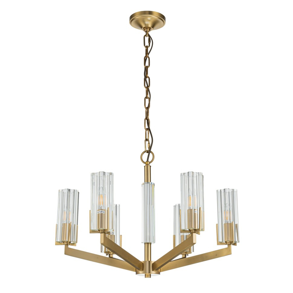 Подвесная люстра Belfast Malone 6035-6 BR CL Латунь / Стекло