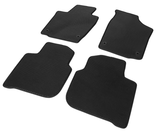 Коврики в салон автомобиля AutoFlex EVA (ЭВА, ЕВА) Standart для Skoda Rapid I, II поколение лифтбек 2013-2020 2020-н.в./Volkswagen Polo VI поколение лифтбек 2020-н.в., 4 части, с крепежом, 6510101