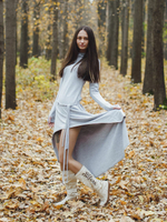 Платье Chintamani с длинным рукавом сер.меланж