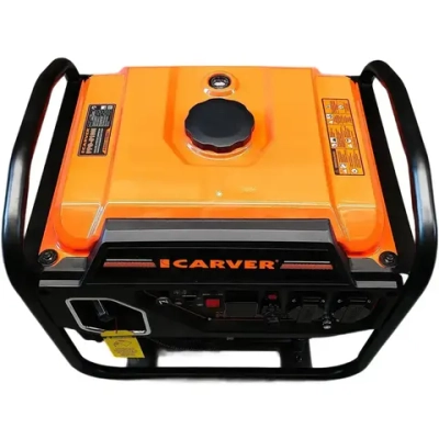 Генератор бензиновый инверторный CARVER PPG -5100I (4,2/4,5 кВт,220В, 2 розетки, USB, дисплей, объем бака 12 л) / бензогенератор / автономное снабжение для дома