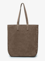 сумка шоппер кофе темный на молнии замша