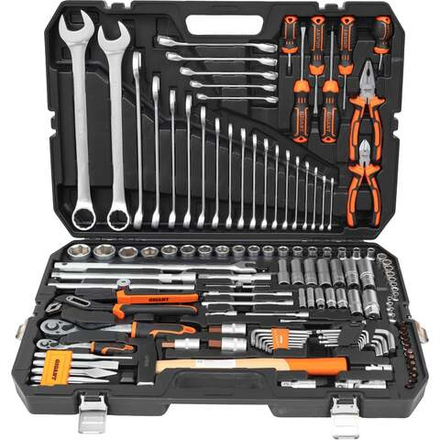 Набор инструмента Gigant 1/2 и 1/4 дюйма с 6-гранными головками, 128 предметов GAS-128