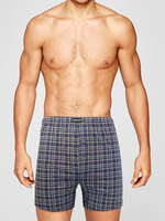 Мужские трусы-боксеры plus size свободного кроя в клеточку (Размер: XXXL) (Цвет: черный)