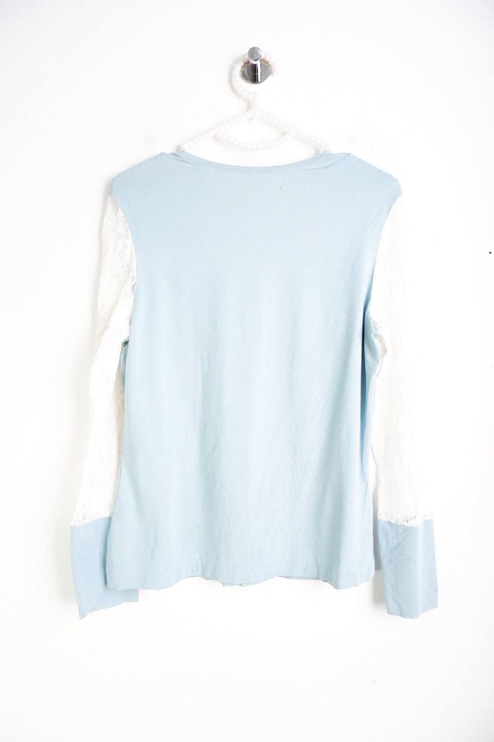 Блузка с кружевной вставкой, визуально на 46 размер