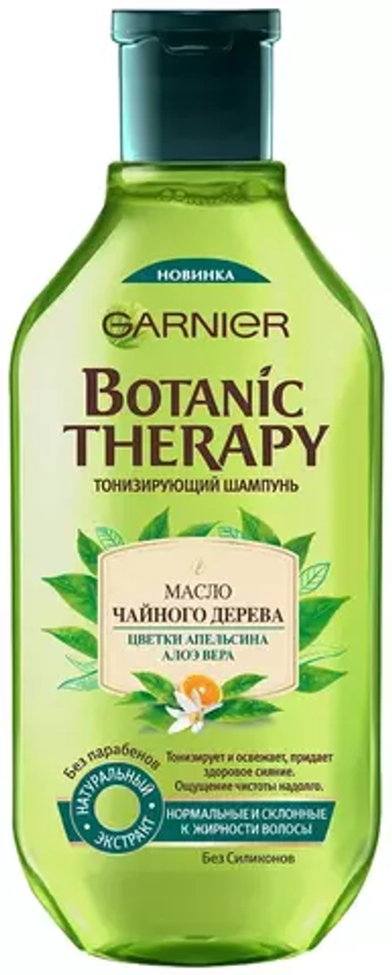 GARNIER шампунь Botanic Therapy Масло чайного дерева, цветки апельсина, алоэ вера, 400 мл
