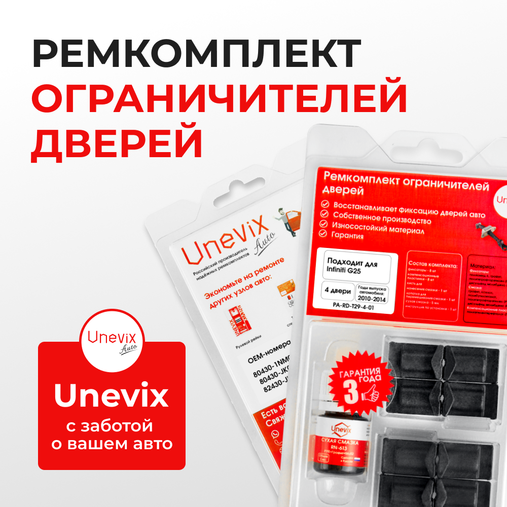 Ремкомплект ограничителей дверей Infiniti G25 V36 (4 двери, тип 29) 2010-2014