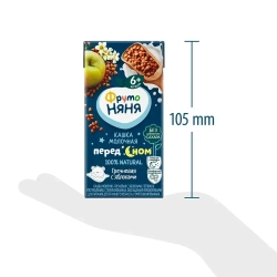 Каша гречневая детская ФрутоНяня с 6 месяцев, с яблоком , молочная, жидкая, 200 г