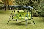Качели садовые OLSA 2-х местные Бари(каркас зеленый, м/э разноцветный рис.листья)1 уп.