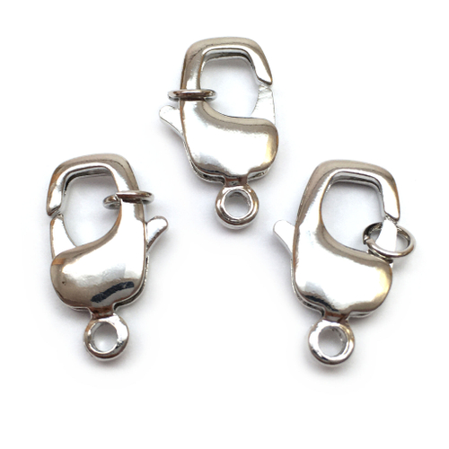 Замок - лобстер 20х12 мм, родий