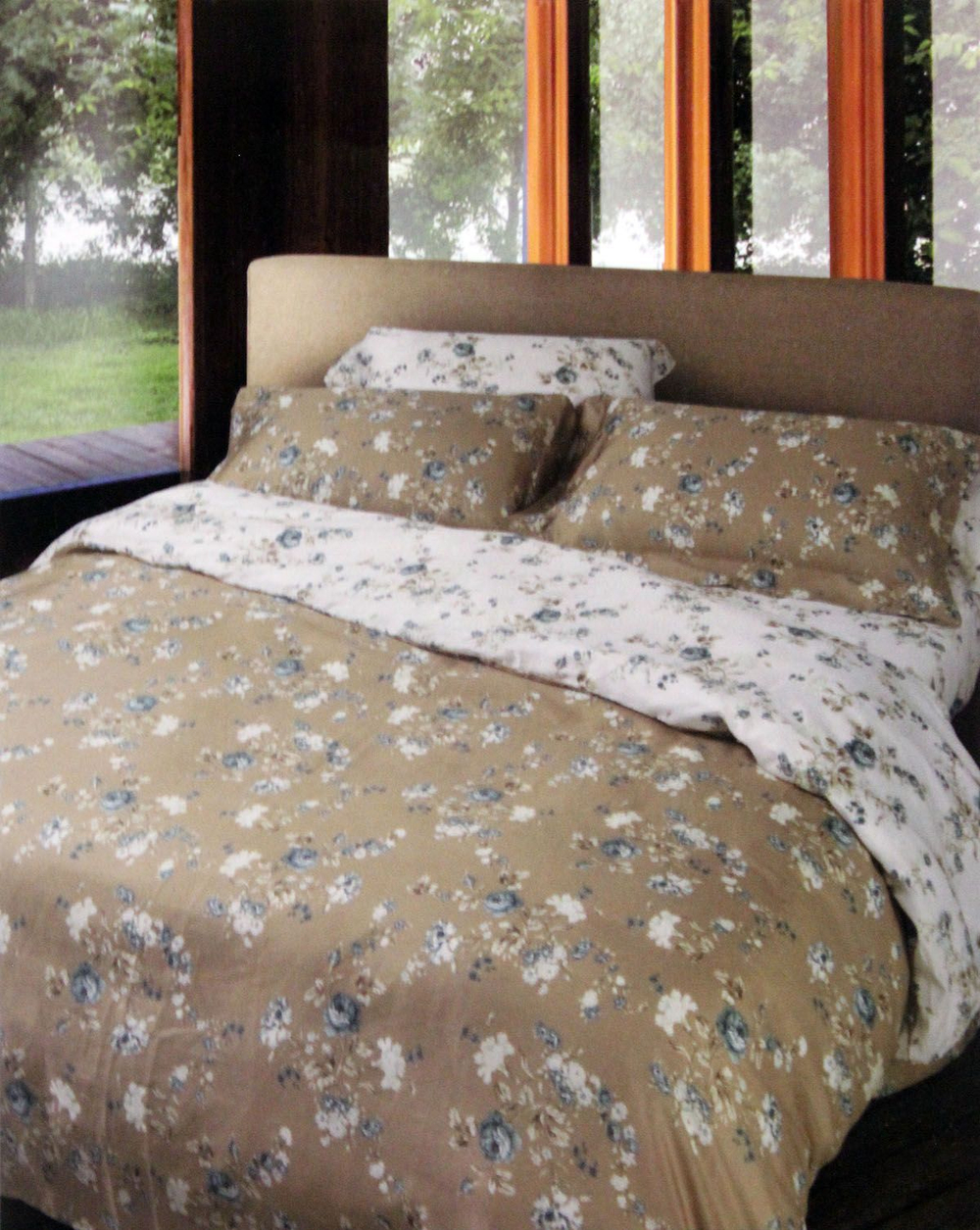 Постельное белье 2 спальное евро Casa Anversa Tudor Fiore Grigio Италия