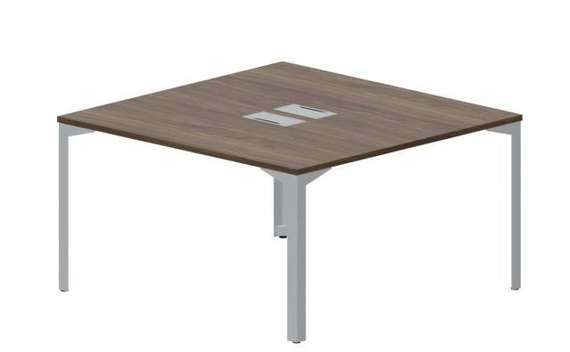 Составной стол на 2 рабочих места 138х136,6х75см (2 металлических  аутлета)