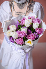 Дуо букет микс тюльпаны и гиацинты