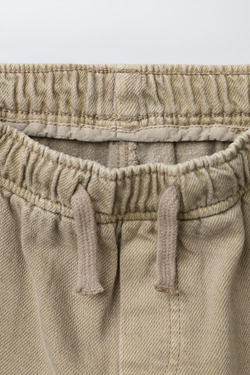 ZARA БРЮКИ КАРГО ИЗ САРЖИ С КАРМАНАМИ В КЛЕТКУ ДАМЬЕ И НАЧЕСОМ, СЕРОВАТО-КОРИЧНЕВЫЙ