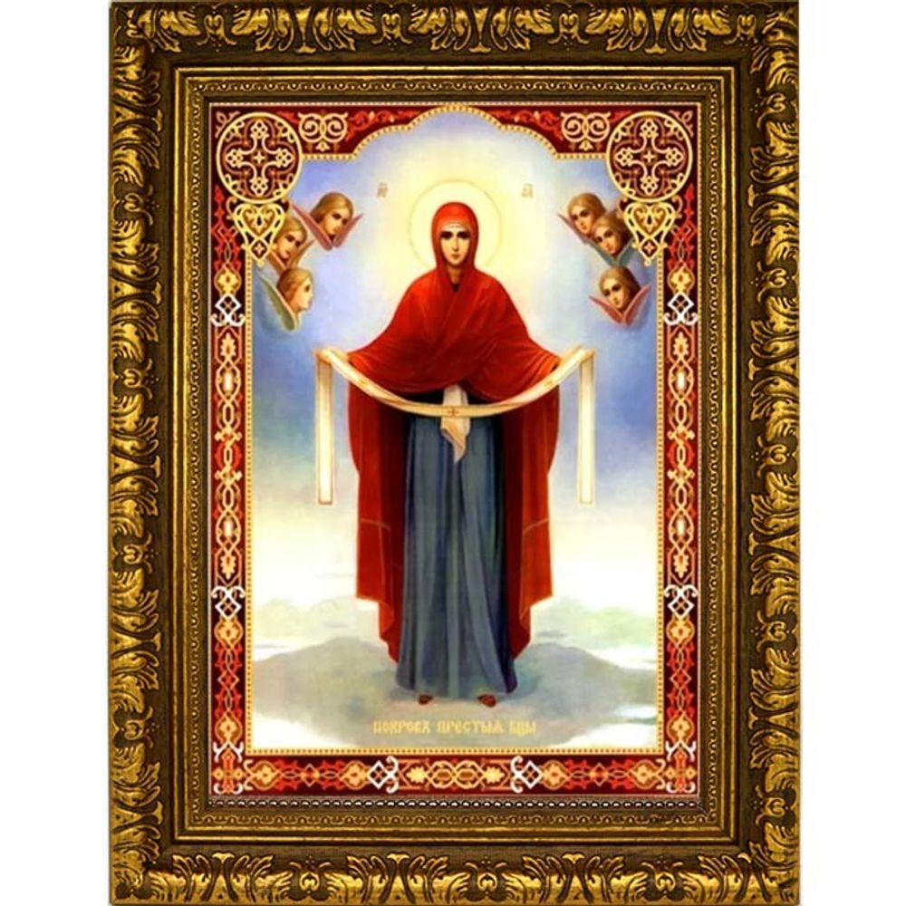 Покров Пресвятой Богородицы. Икона на холсте.