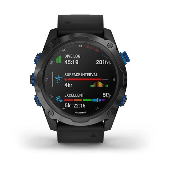 Умные часы Garmin Descent MK2I титановые с DLC-покрытием и черным ремешком 010-02132-11