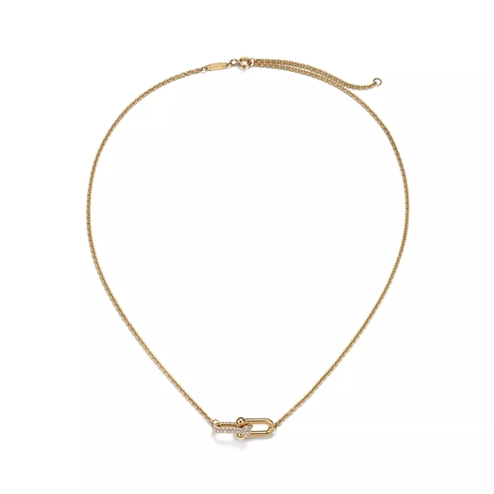 Подвеска из жёлтого золота 18k с бриллиантами, Tiffany 💎Hard Wear Double link