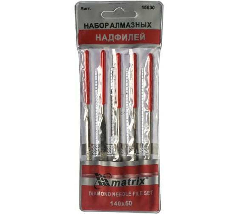 НАБОР НАДФИЛЕЙ АЛМАЗНЫХ MATRIX 140*50*3ММ 5ШТ 15830