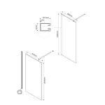 Душевая перегородка Walk-In VSW-1H900MRG, 900*2000, матовый золотой, стекло зеркальное, , шт