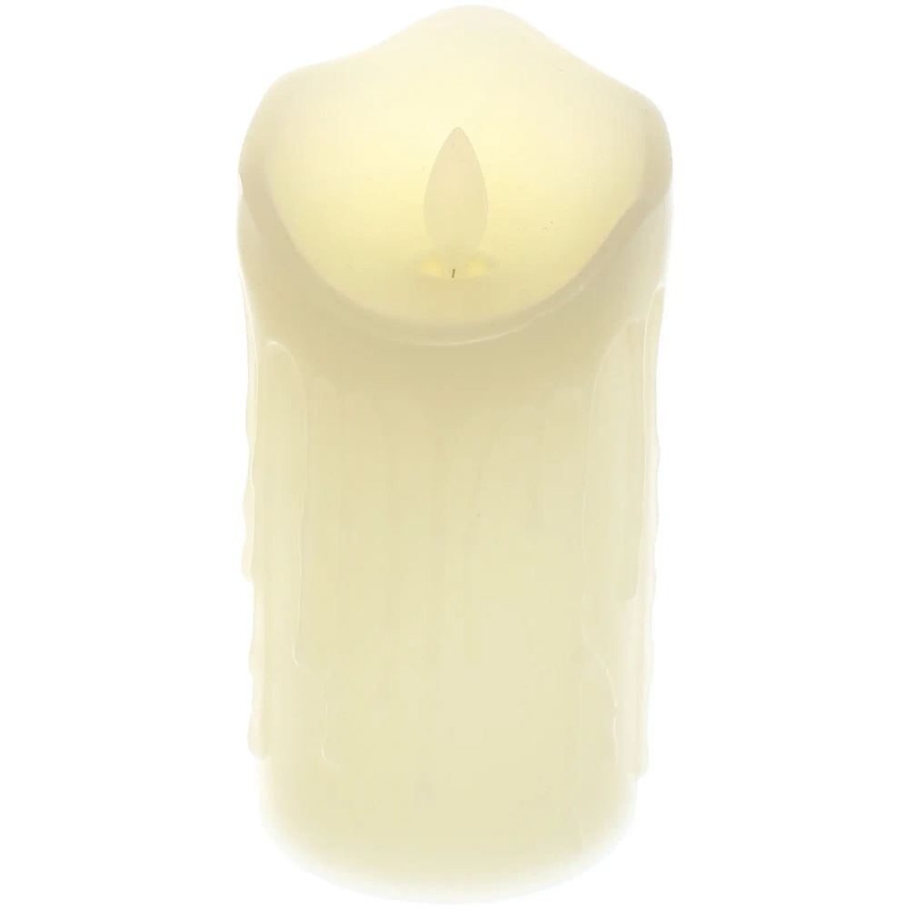 Сувенир с подсветкой «Свеча восковая - Небесная» 7,5*15 см - облита воском (работает от батареек 3 ААА)