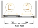 Шторка для ванны Cezares TANDEM-SOFT-VF-2-180/145-C-BORO-IV брашированное золото