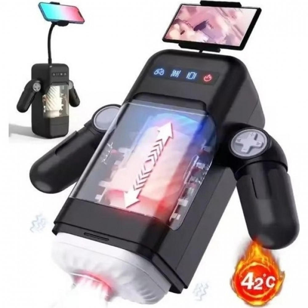 Фрикционный вибромастурбатор с нагревом Rosyland Game Cup, чёрный (Цвет: черный)