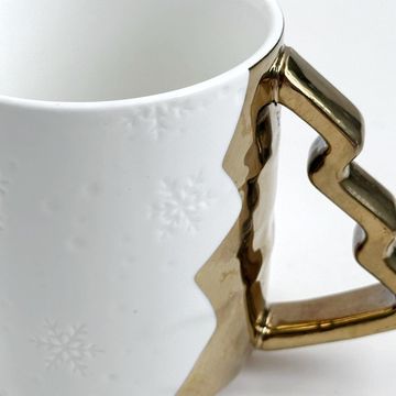 Кружка белая ручка ёлочкой, 400 мл