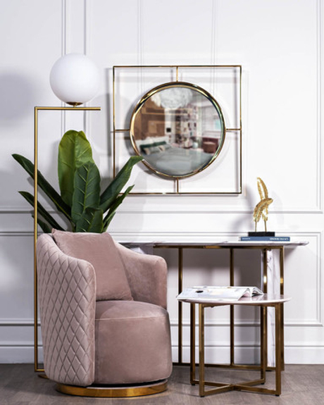 Зеркало декоративное квадратное 80х80см Garda Decor в золотой раме