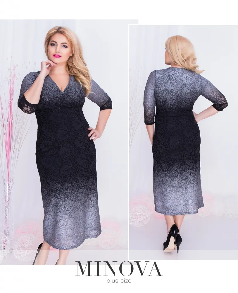 Платье 00259-2-серебро Minova