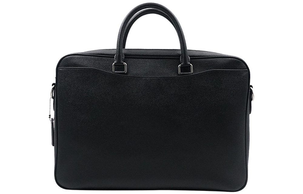 COACH Beckett Leather Handheld Laptop Bag, Briefcase, Shoulder Bag Large Men"s Black
