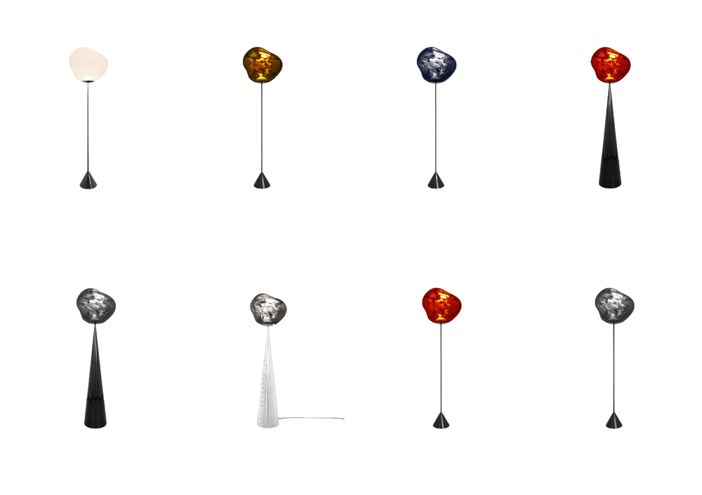 Торшер Melt Cone Fat Opal/Silver LED