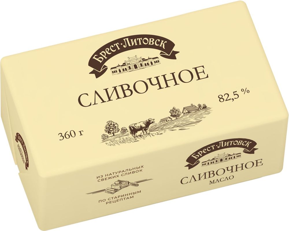 Масло Брест-Литовск " Сливочное" 72,5% 360гр