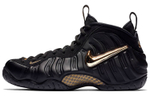 Nike Foamposite Pro black metallic gold spray foam mid-top retro basketball shoes women's liquid gold