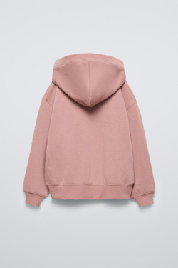 ZARA КОМПЛЕКТ ИЗ ХУДИ И БРЮК WIDE LEG ИЗ МЯГКОЙ ТКАНИ, ЛИНЯЛЫЙ РОЗОВЫЙ