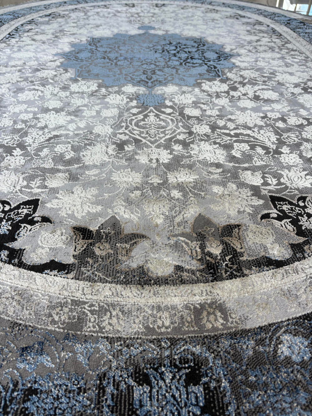 Ковер Zara Collection (200*280 см) - Ivore/Blue, орнамент/овал