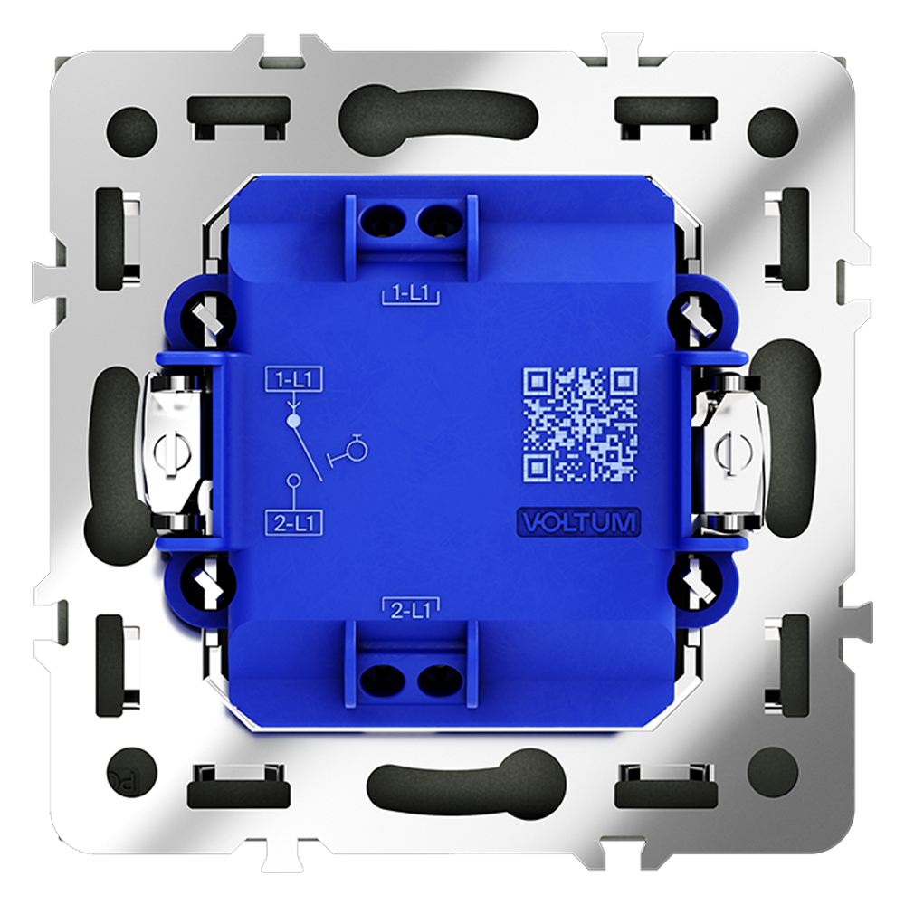 Выключатель с самовозвратом встраиваемый VOLTUM S70 одноклавишный 10А, (графит)