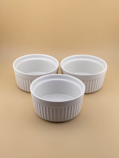 Набор порционных керамических формочек 3 шт. 10х5 см. кокотницы