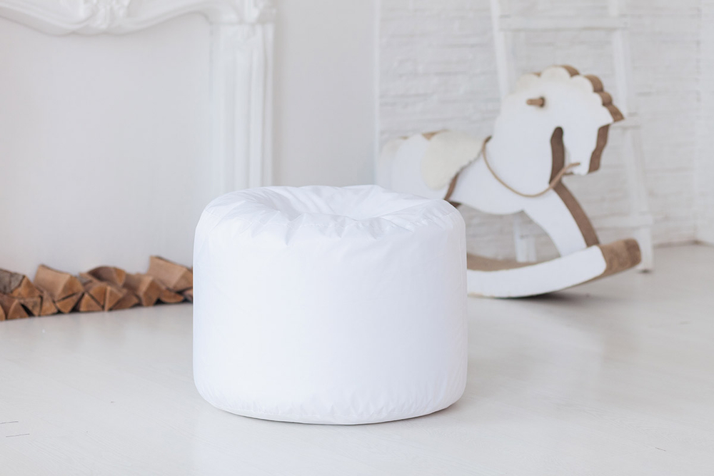 Пуфик Круг Белый Оксфорд (Классический)