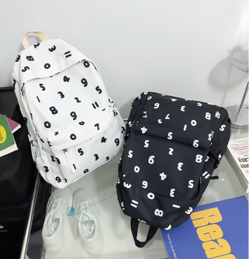 Рюкзак женский мужской школьный, для студентов молодежный, черный