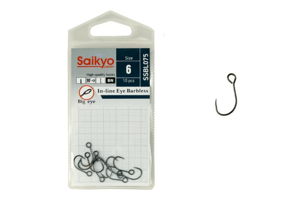 Крючки Saikyo SSBL075-BN IN-LINE EYE BARBLESS