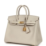 Оригинальная сумка из коллекции Y с золотой фурнитуро Hermès Birkin 25 Beton Swift