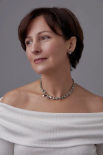 Серьги пусеты круглый кристалл 0,9 см, оттенок серебро