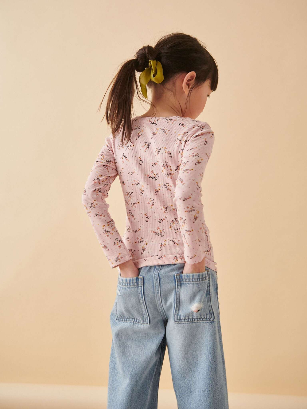 Лонгслив для девочки Next K86-177, 4 шт., Бежевый, Розовый