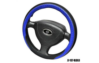 Оплетка на руль круглая Coolpart MAXIMAL (37*38) к/з черный/синий Плетенка JJ-107-BLBLU
