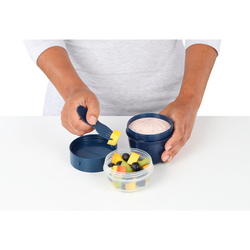 Контейнер двухуровневый 515мл Sistema Renew синий