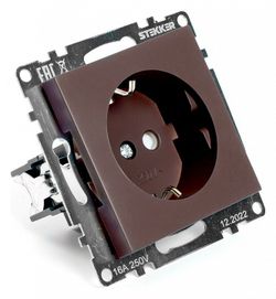 Розетка с заземлением и со шторкой, без рамки Stekker Катрин 49028