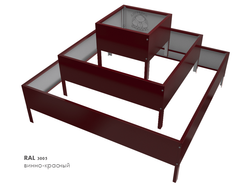 Клумба квадратная оцинкованная 3 яруса с выбором цвета полимерного покрытия