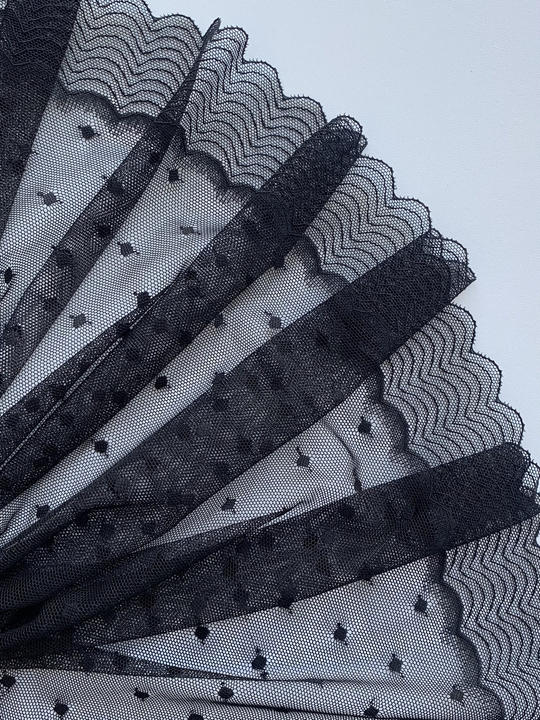 Кружево черное, 24,5см, стрейч, AF1385 (30ярд)