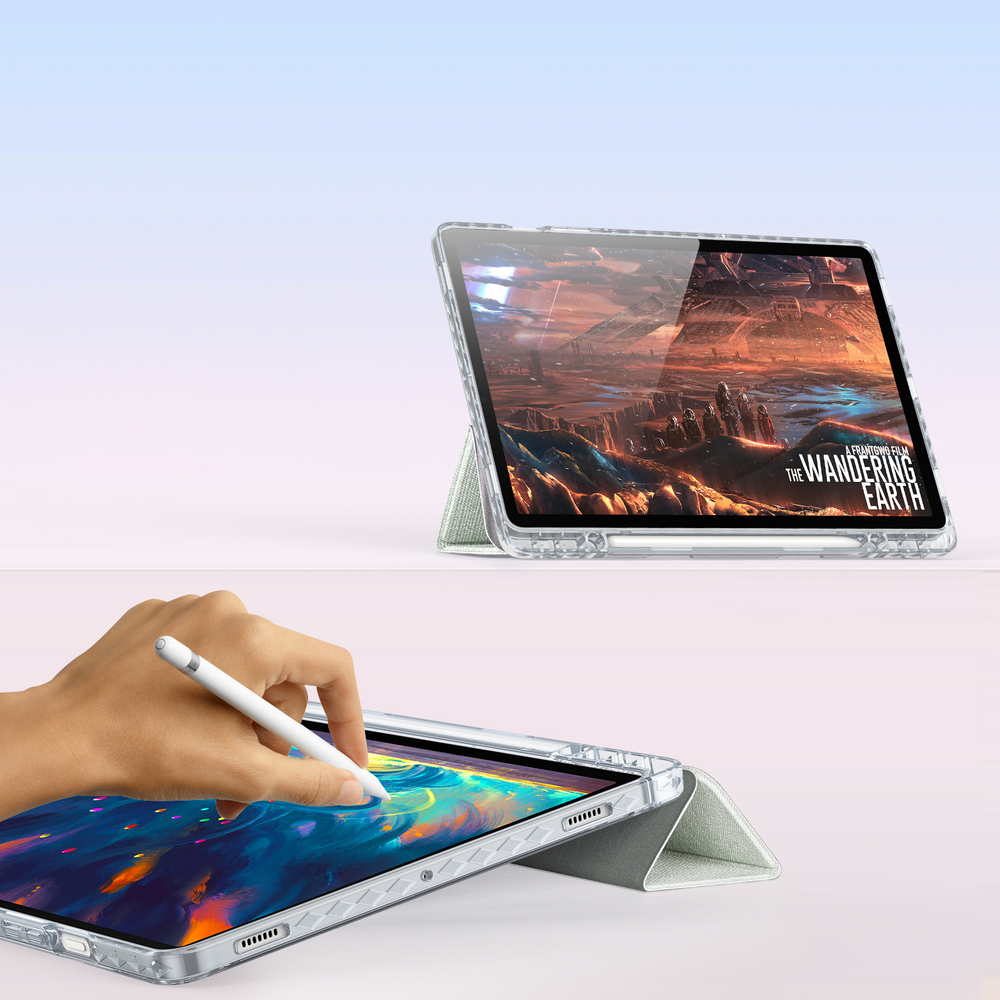 Чехол книжка зеленого цвета для Samsung Tab S10 Lite, Tab S10 FE, Tab S9, Tab S9 FE, серия Unid Series Case от Dux Ducis