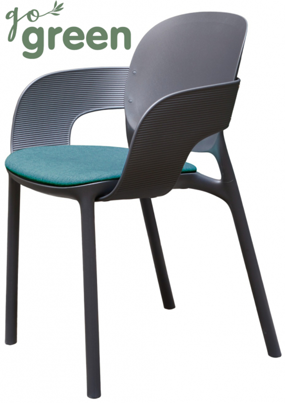 Кресло пластиковое с обивкой Scab Design Hug, антрацит